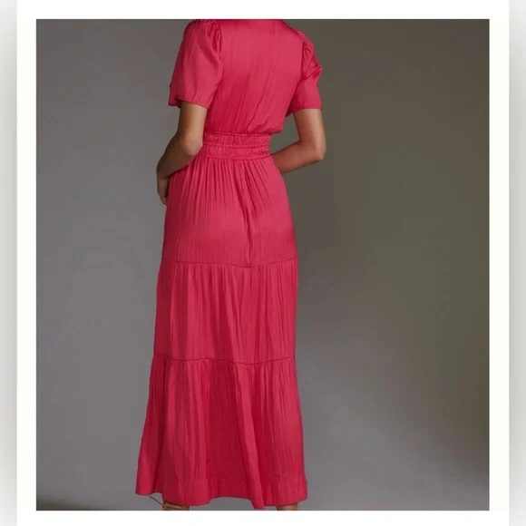ANTHROPOLOGIE Somerset Maxi Dress, Magenta, XXS - Picture 5 of 11